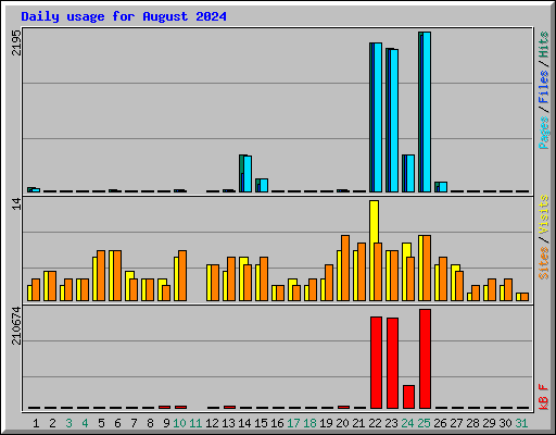 Daily usage for August 2024