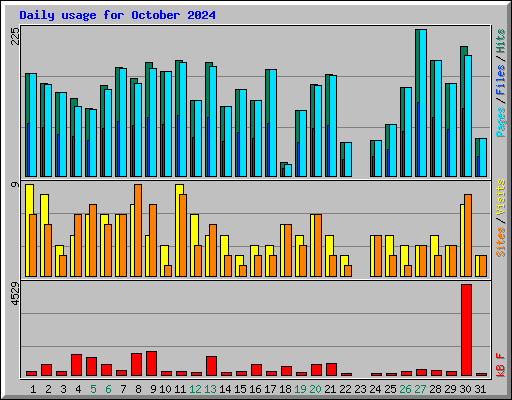 Daily usage for October 2024