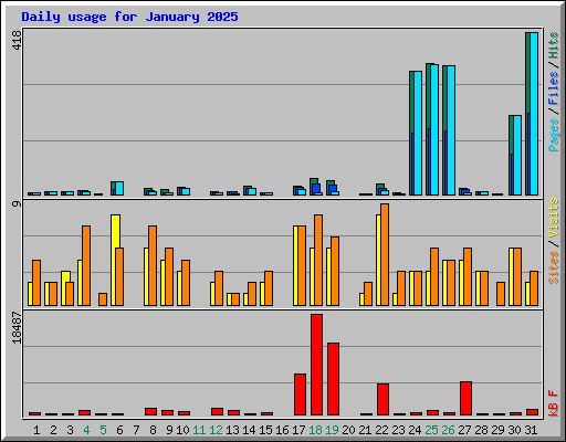 Daily usage for January 2025