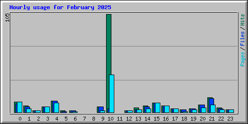 Hourly usage for February 2025