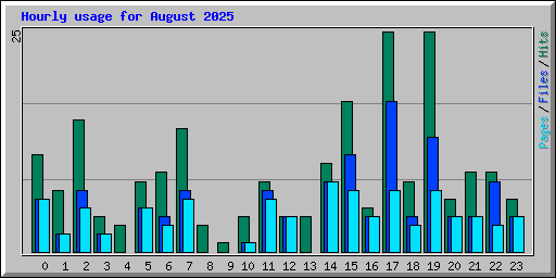 Hourly usage for August 2025