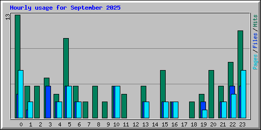 Hourly usage for September 2025